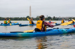 Kayakers on the Potomac River in Washington, D.C.