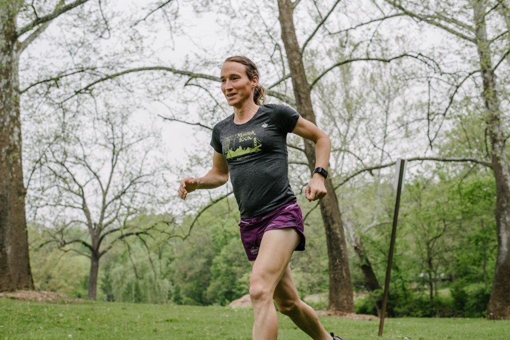 Grace Fisher on a training run back home.