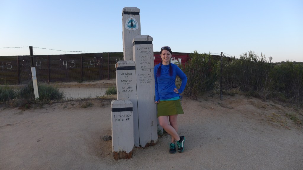 The author at the Southern Monument of the Pacific Crest Trail.