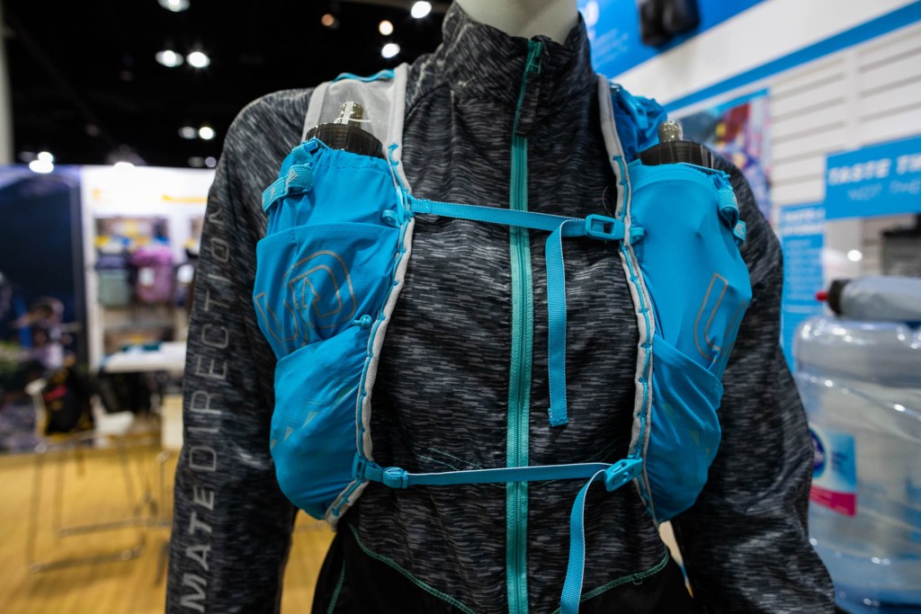 An updated hydration vest on display at Outdoor Retailer.