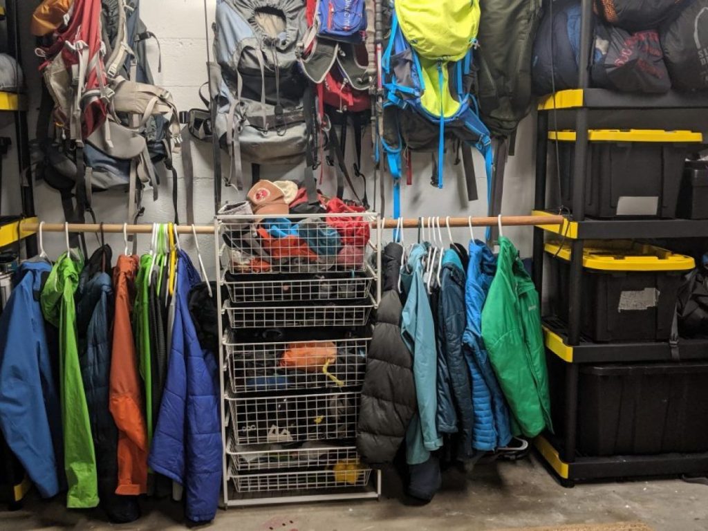 Use a rod to hang jackets, packs and other gear.