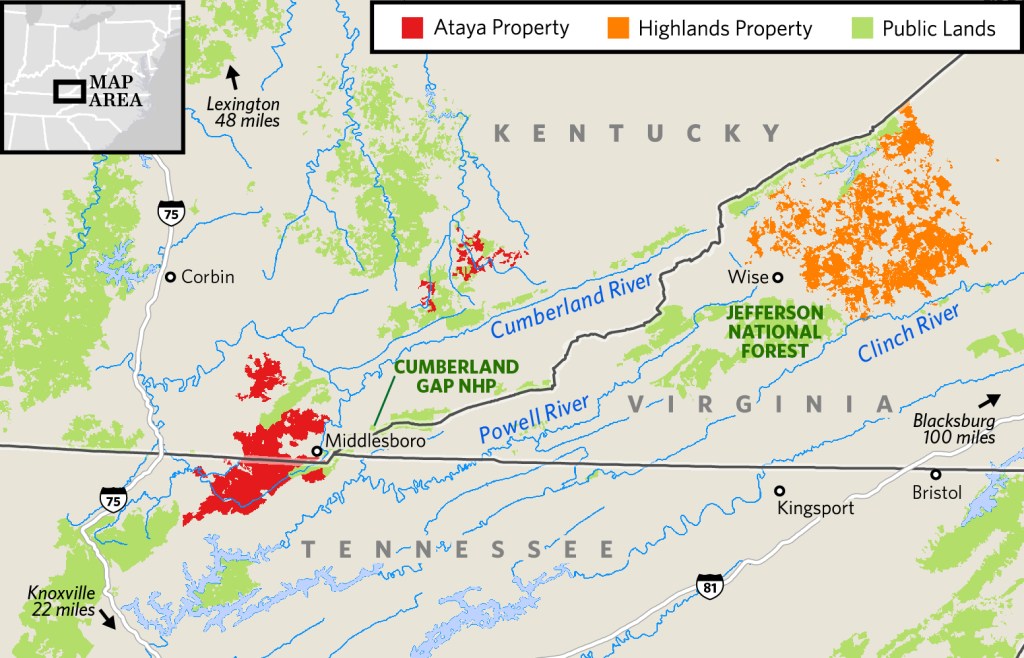 A detailed map of the new Cumberland Forest Project