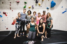 The LA group of climbers stands together for a portrait.