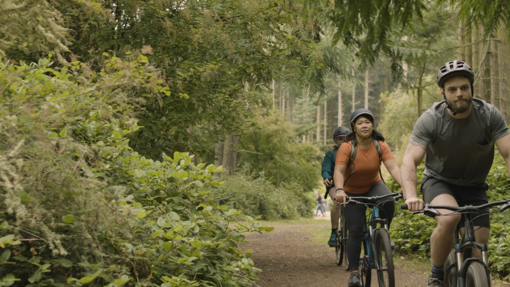 Biking through the forest