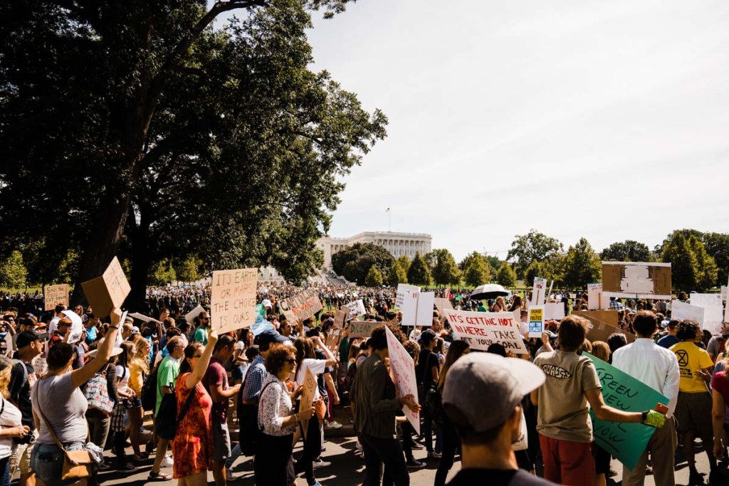 Global Climate Strike participants at the Capitol