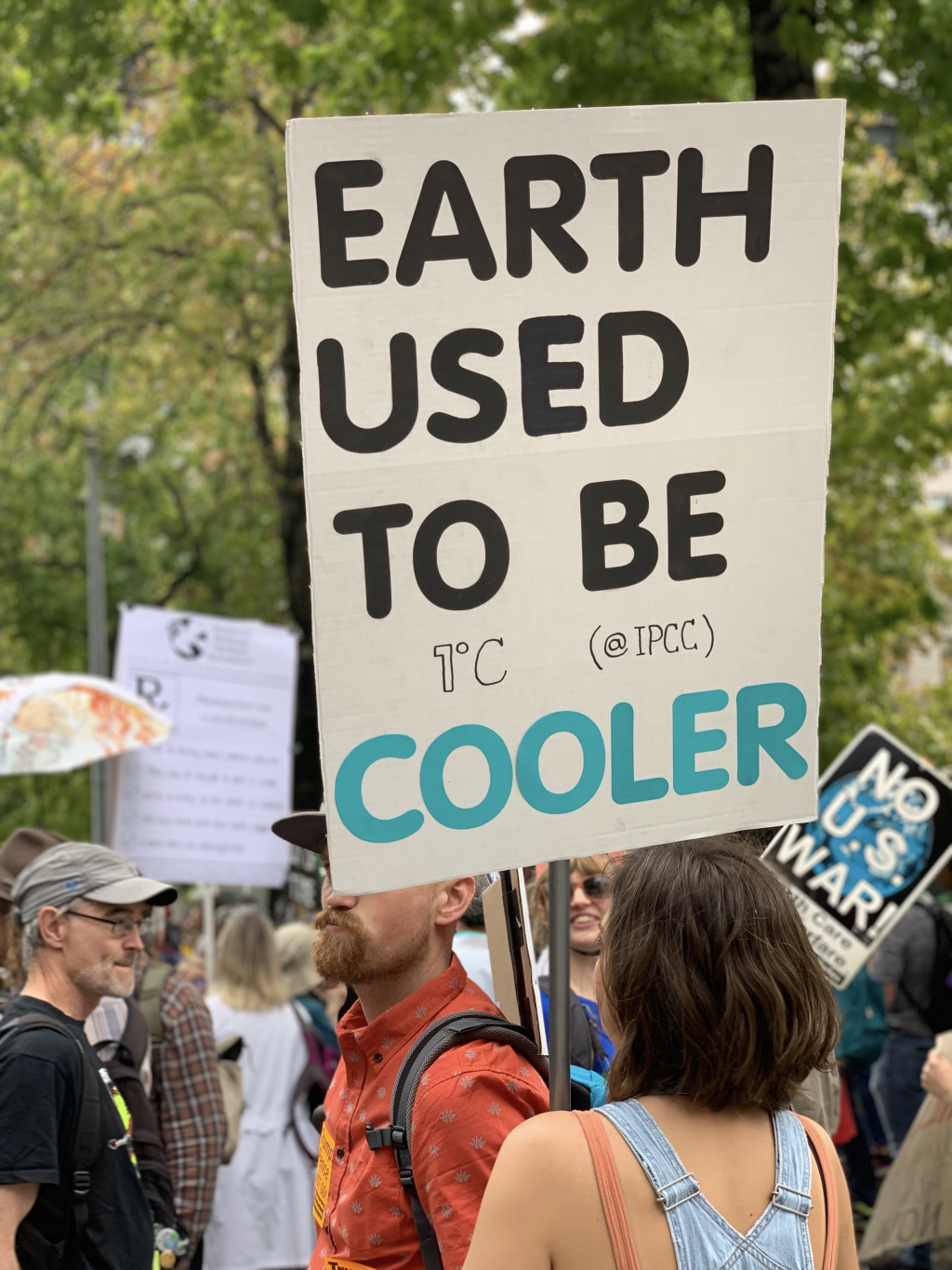 A sign at the Seattle climate march