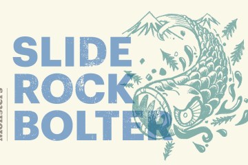 An illustration of the Slide Rock Bolter with text overlay that says Camp Monsters Podcast and Slide Rock Bolter