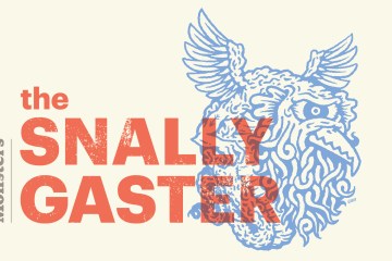 An illustration of the Snallygaster with text overlay that says The Snallygaster and Camp Monsters Podcast