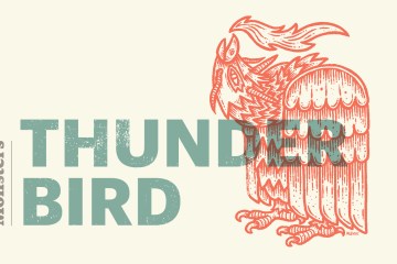 A drawing of the Thunderbird camp monster with text overlay that says 'Camp Monsters Podcast' and 'Thunderbird'.