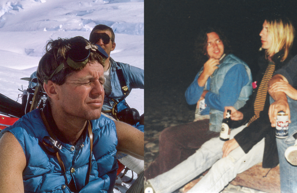 Robert Kennedy wears a blue vest beside another image of Eddie Vedder wearing the same vest