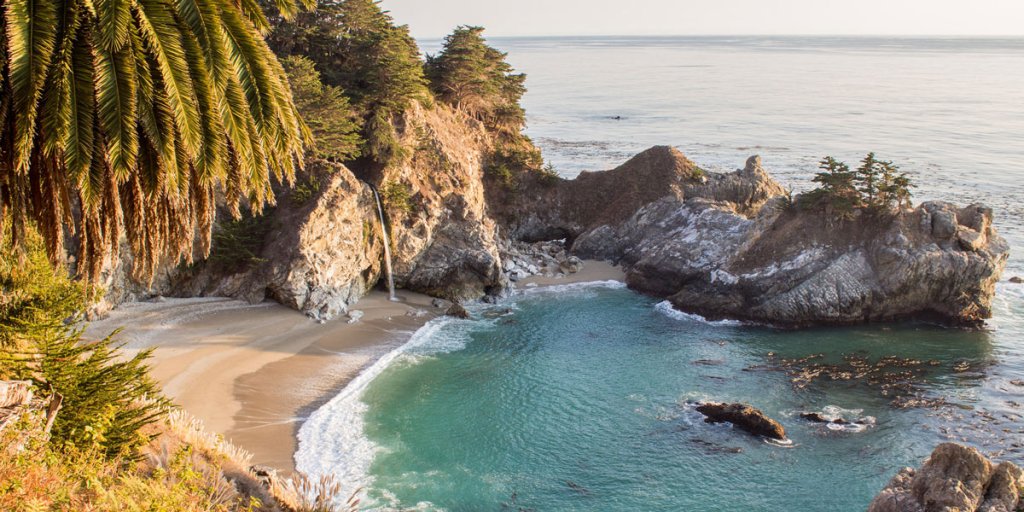 McWay Falls cascades onto the beach.