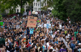 Youth protesting during September 2019's Global Climate Strikes.