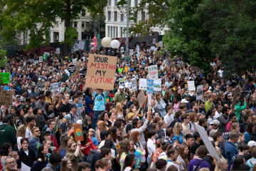 Youth protesting during September 2019's Global Climate Strikes.