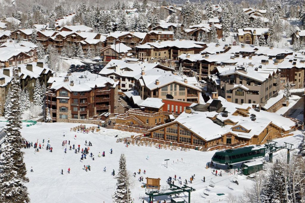 The Silver Lake base area at Utah's Deer Valley ski area.