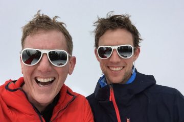 Leif and Bobby Whittaker pose on Mount Kennedy.