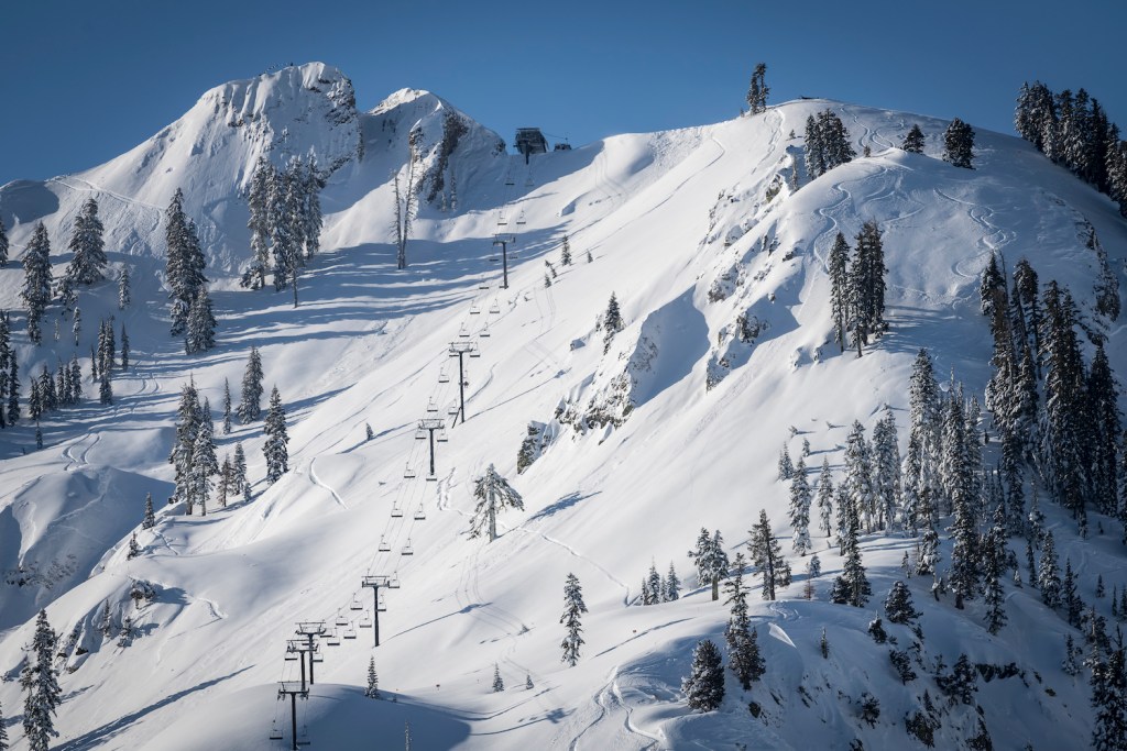 An empty KT-22 chairlift at Squaw Valley, California.