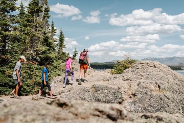 Kids hiking.