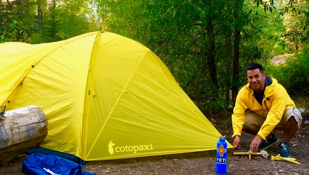 Rep. Ben Ray Luján sets up hi favorite tent