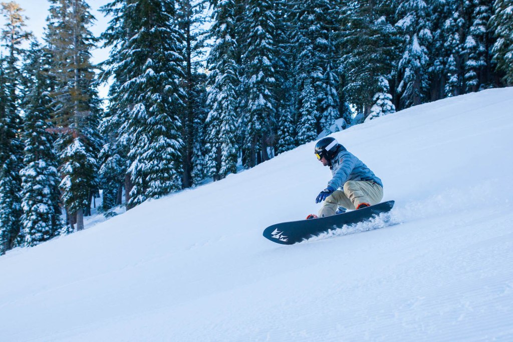 Jeremy Jones arcs a turn at Squaw Valley.