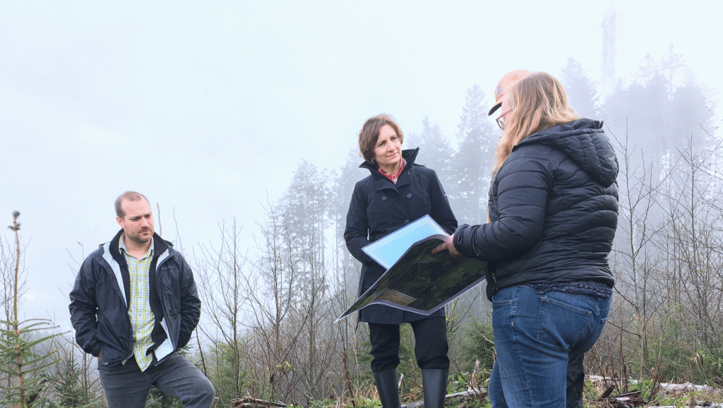 Suzanne Bonamici and affiliates visit Boneyard Ridge, part of the North Coast Land Conservancy
