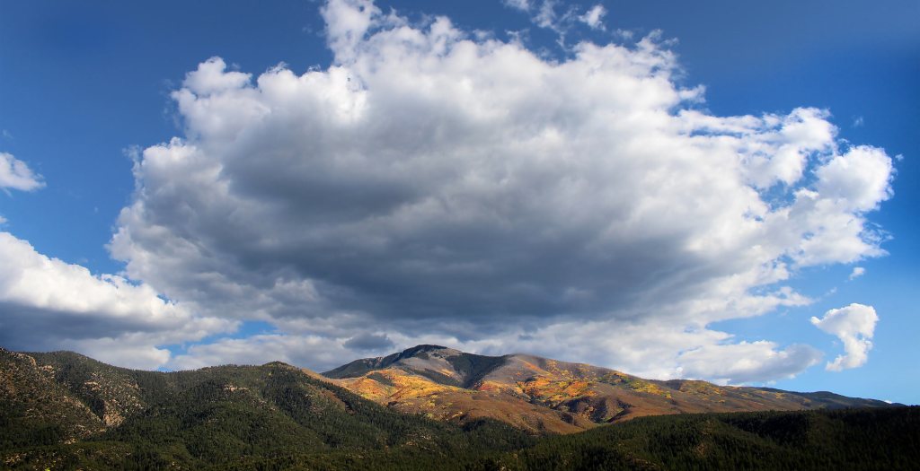 Clouds over mountains in the Land of Enchantment.