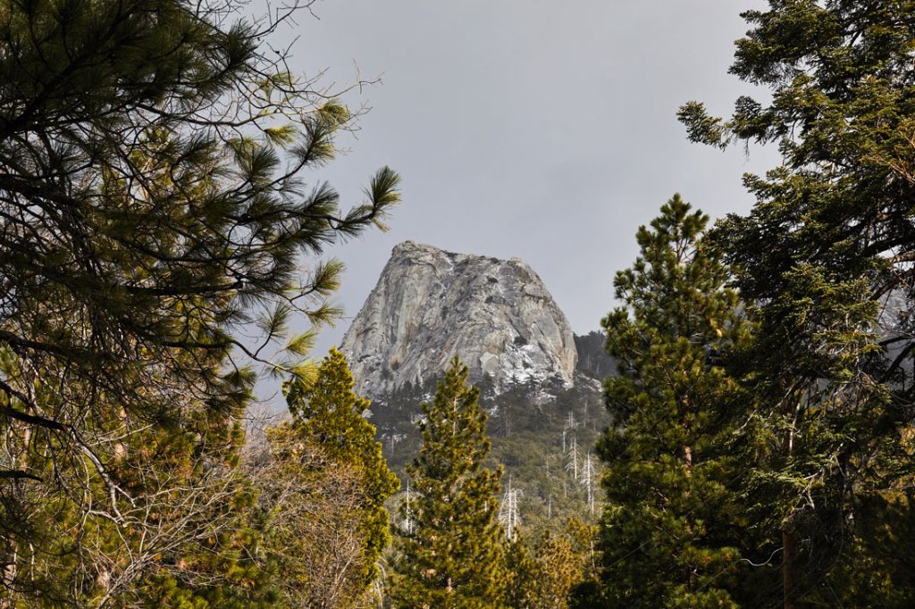A snow-dappled peak near Palm Springs.