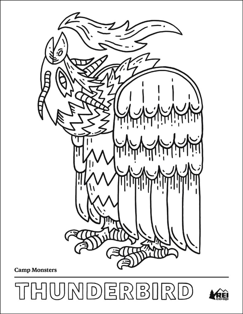 Thunderbird coloring book page