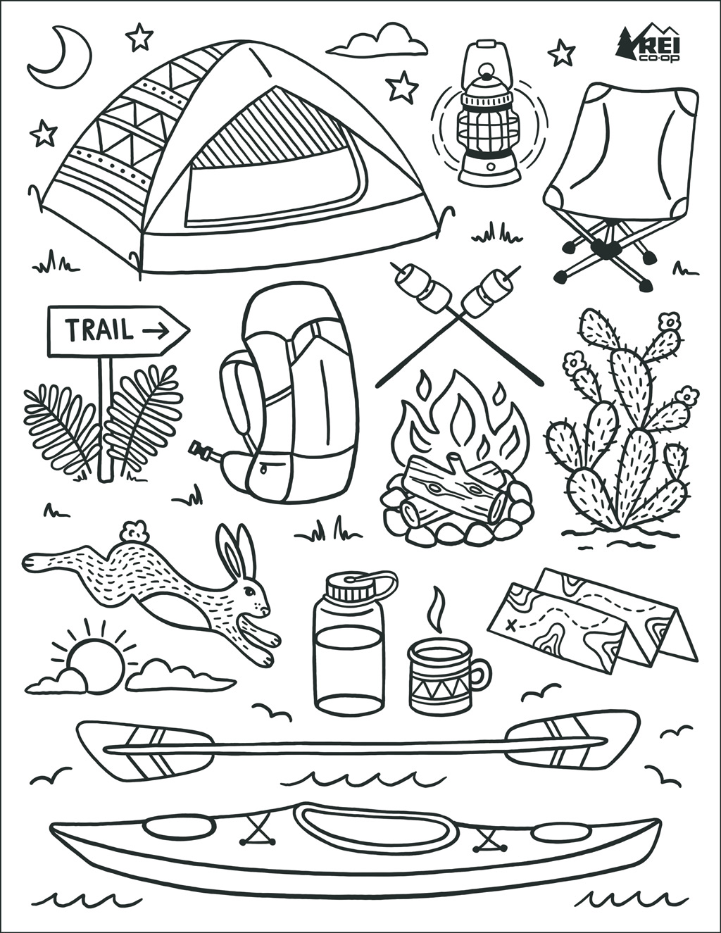 REI camp coloring page
