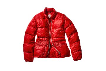 Kay's puffy red jacket