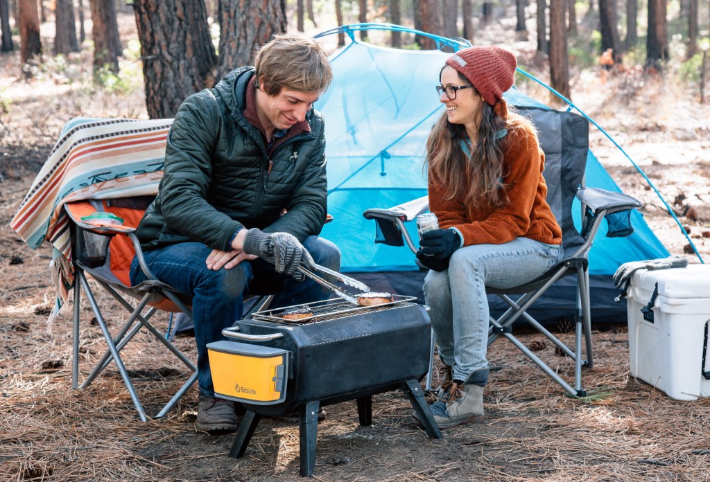Megan McDuffie and Michael van Vliet whip up a meal in the backcountry