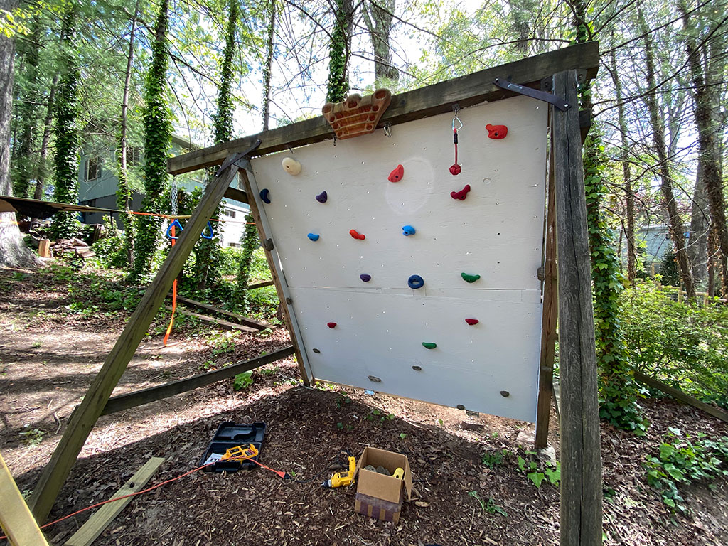 Climbing wall with holds