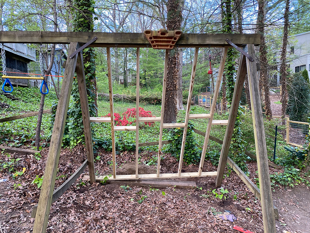 DIY climbing wall frame