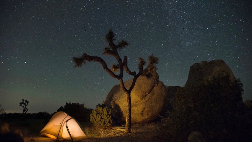 Photo of tent against night sky