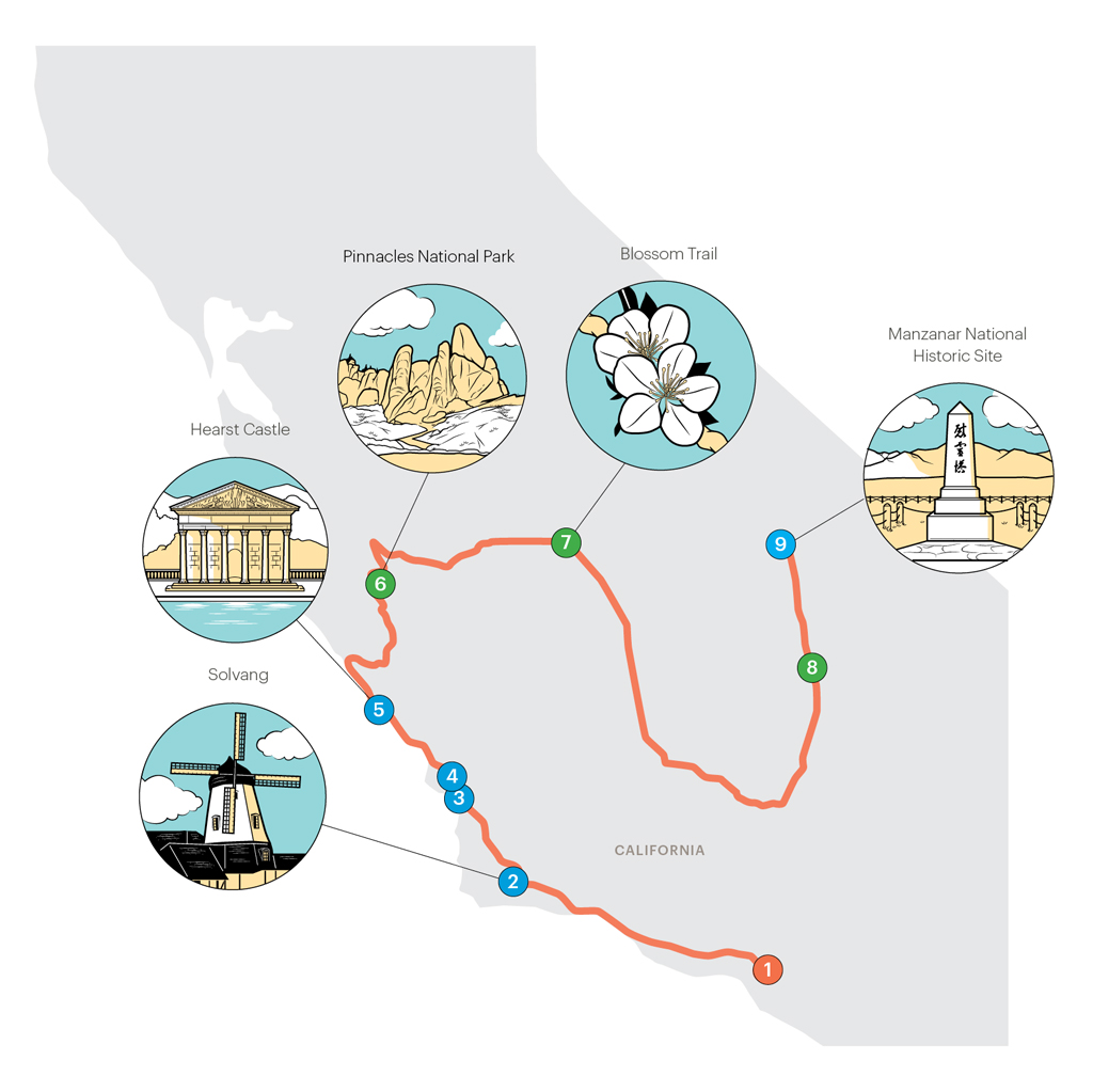 California road trip map