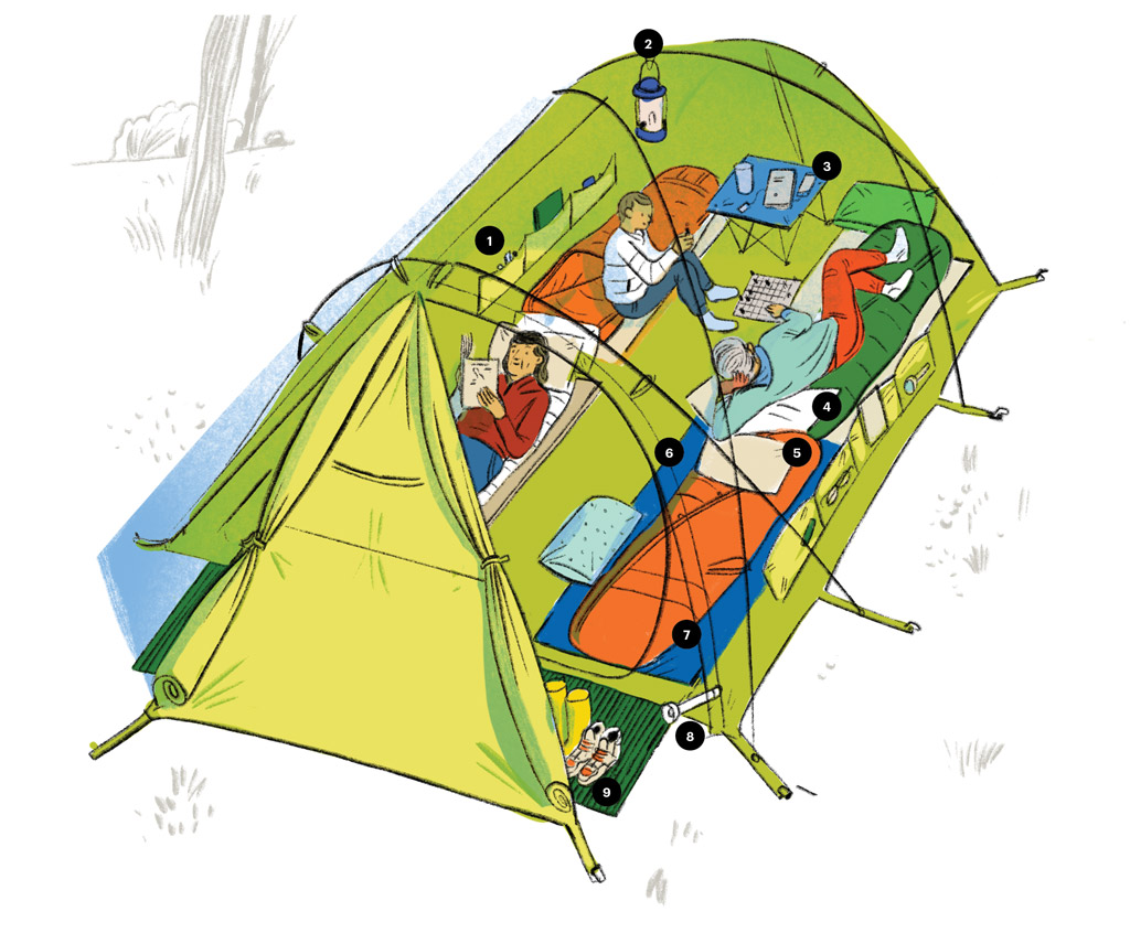 inside the tent