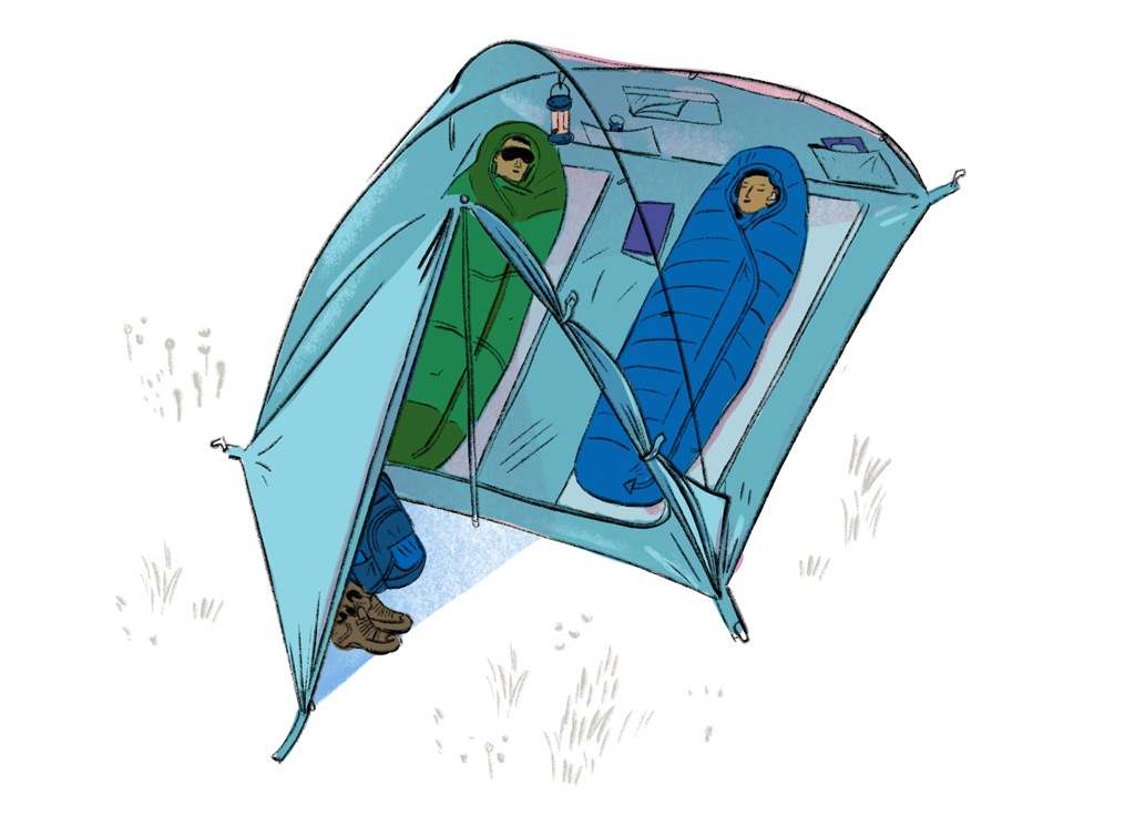 inside the tent