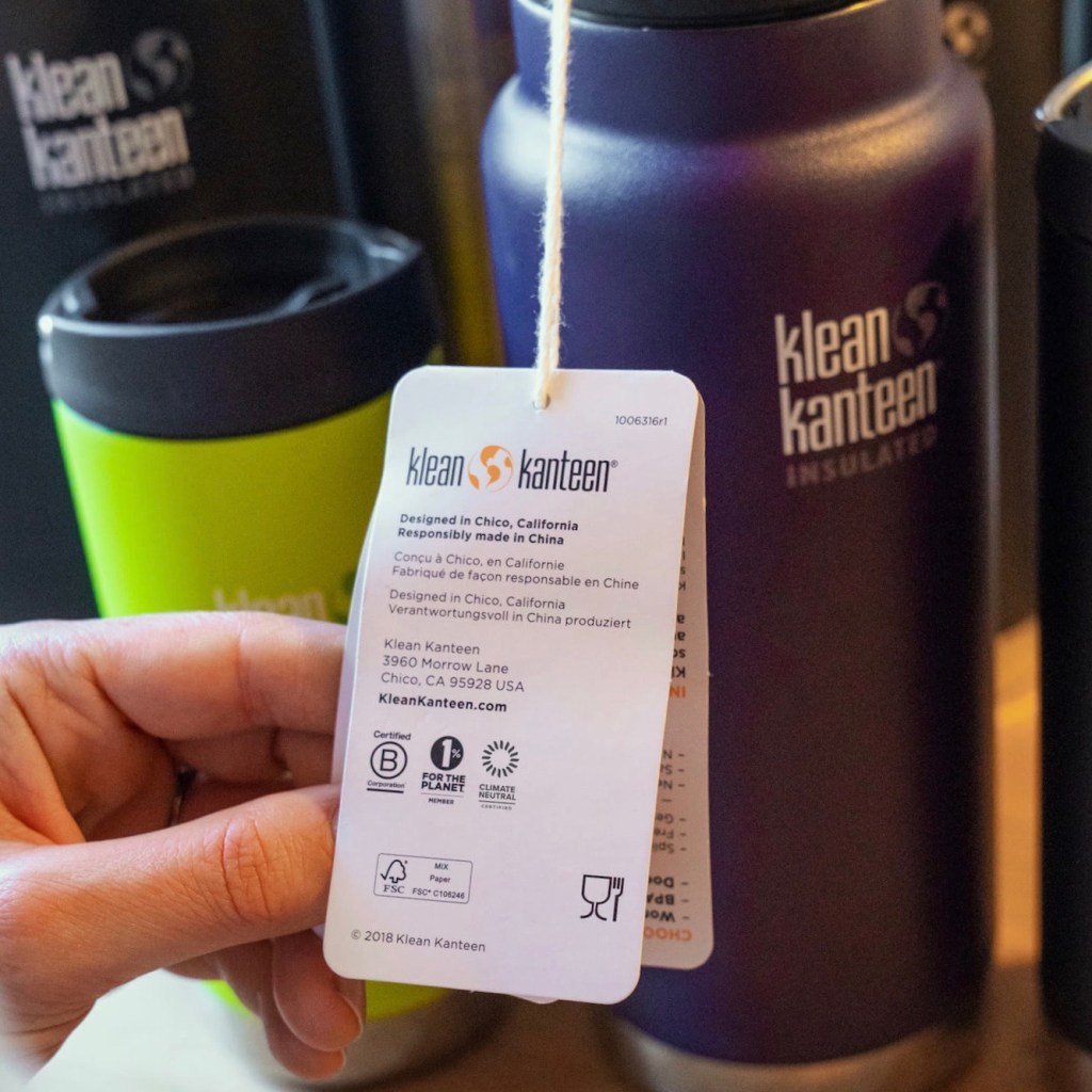 Klean Kanteen label now carries the "Climate Neutral" label.