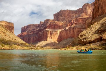 Paddlers on the Colorado River in the Grand Canyon