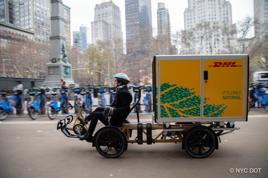Cyclist carrying cargo
