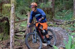 Person riding electric mountain bike