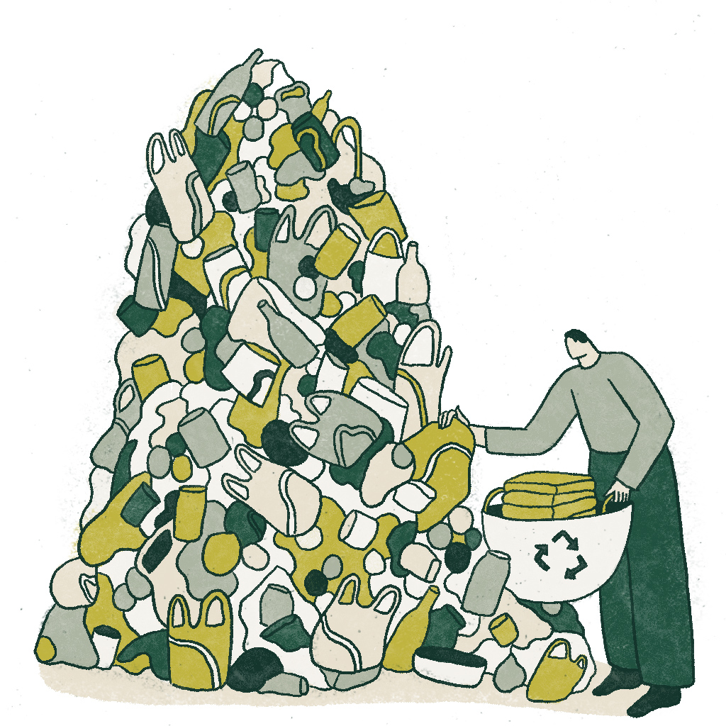 Illustration of used clothing.
