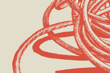an illustration of a red rope