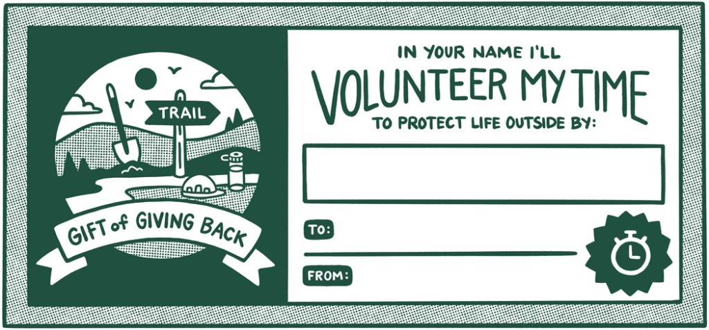 A gift certificate for volunteering time.