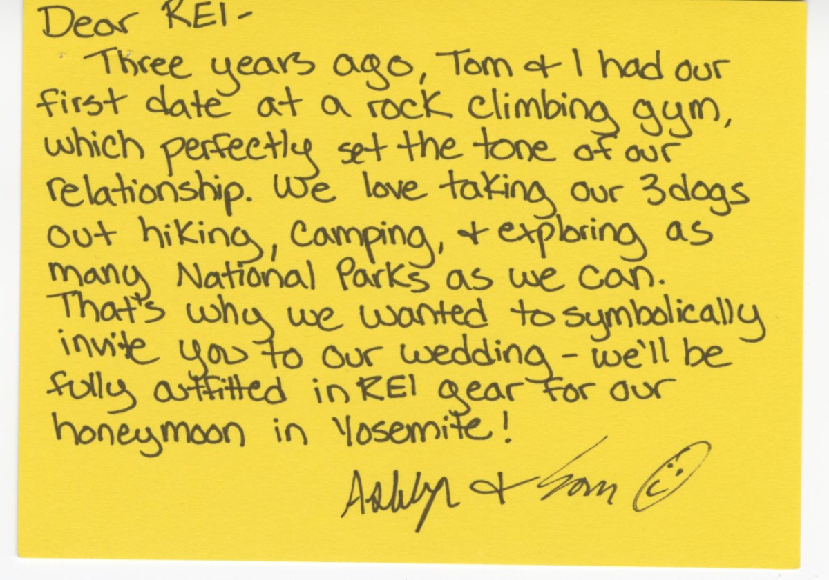 A handwritten note on a yellow note card